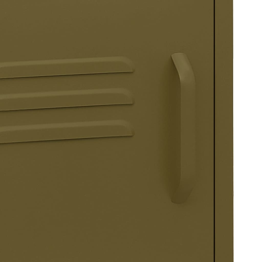 vidaXL Κομοδίνα 2 τεμ. Πράσινο Ελιάς 35 x 35 x 51 εκ. Ατσάλινα