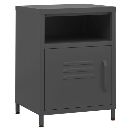 vidaXL Κομοδίνα 2 τεμ. Ανθρακί 35 x 35 x 51 εκ. Ατσάλινα
