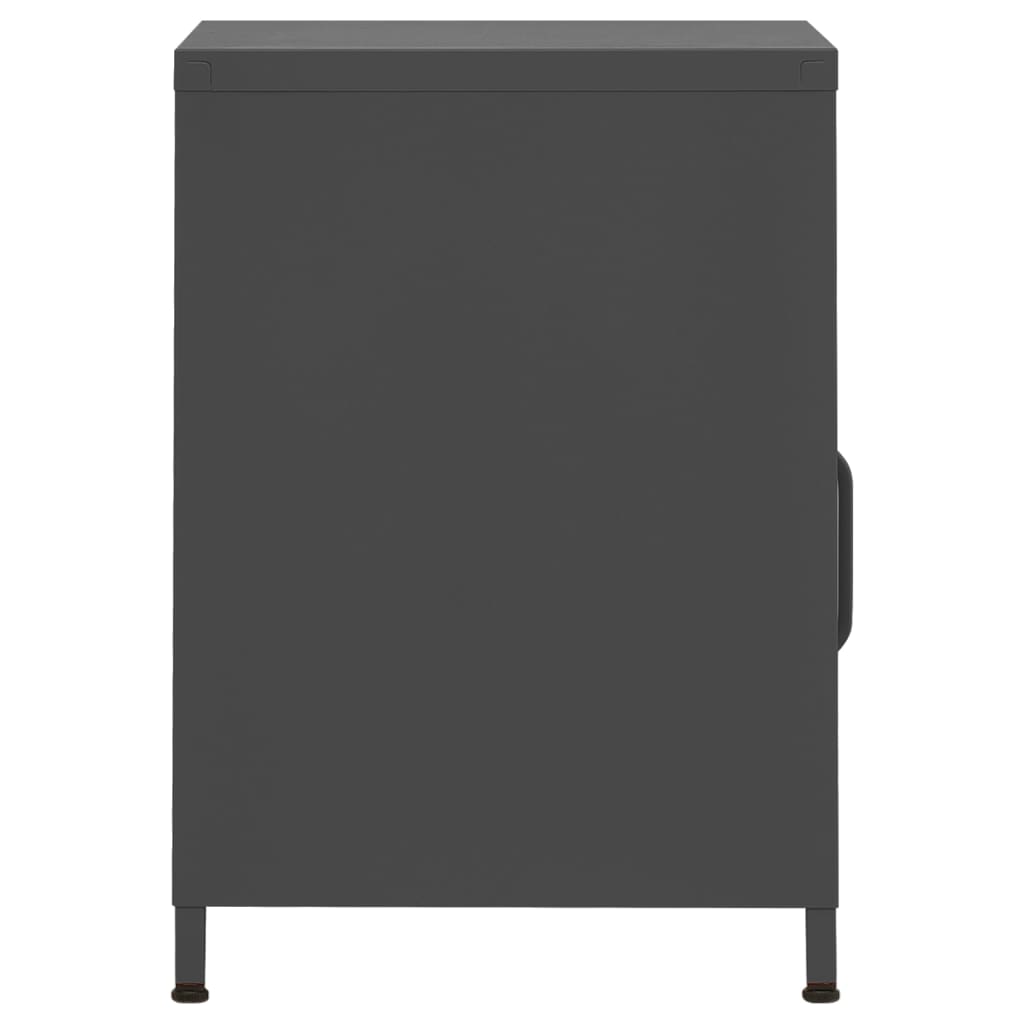 vidaXL Κομοδίνα 2 τεμ. Ανθρακί 35 x 35 x 51 εκ. Ατσάλινα
