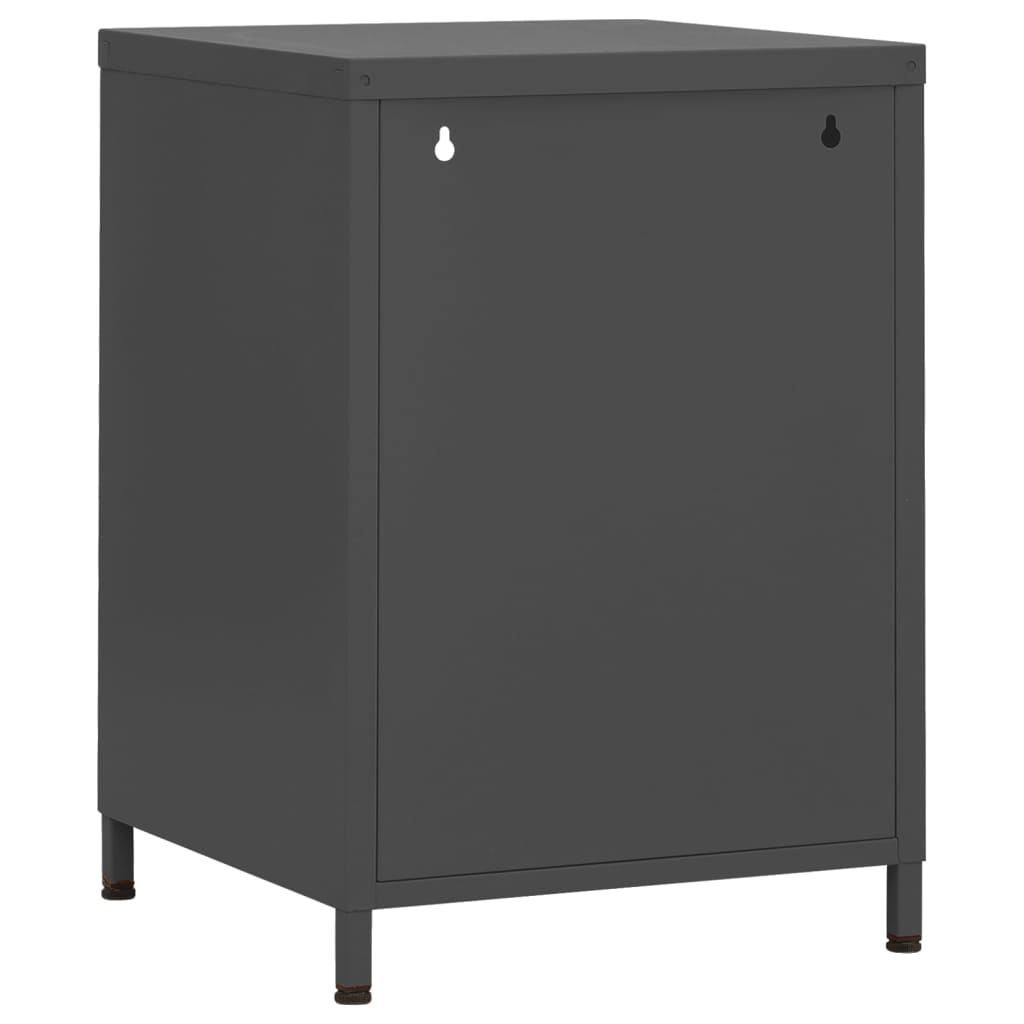 vidaXL Κομοδίνα 2 τεμ. Ανθρακί 35 x 35 x 51 εκ. Ατσάλινα