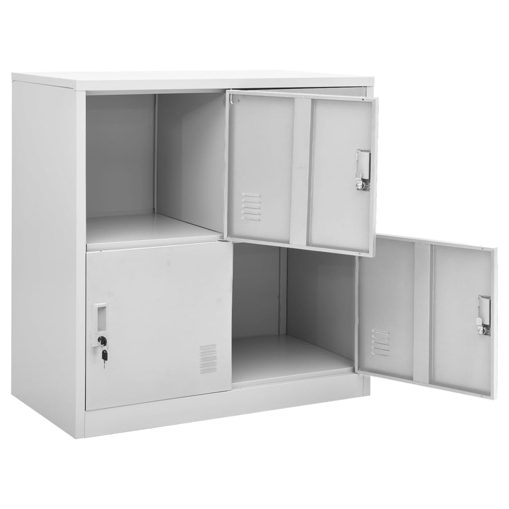 vidaXL Φοριαμοί 2 τεμ. Ανοιχτό Γκρι 90 x 45 x 92,5 εκ. Ατσάλινοι