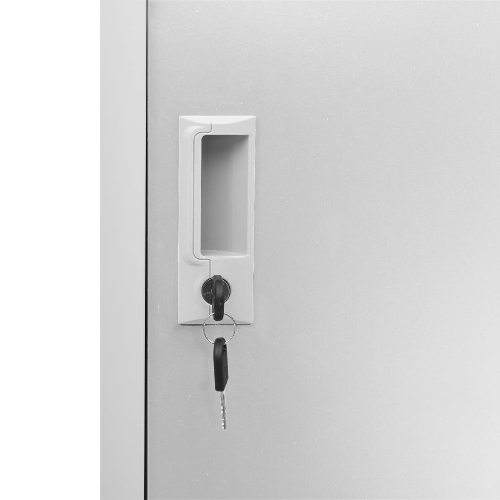 vidaXL Φοριαμοί 2 τεμ. Ανοιχτό Γκρι 90 x 45 x 92,5 εκ. Ατσάλινοι