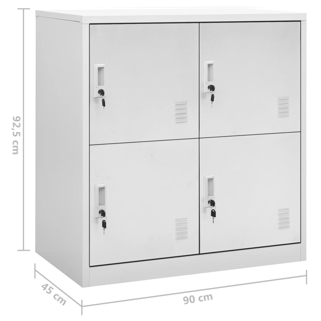 vidaXL Φοριαμοί 2 τεμ. Ανοιχτό Γκρι 90 x 45 x 92,5 εκ. Ατσάλινοι