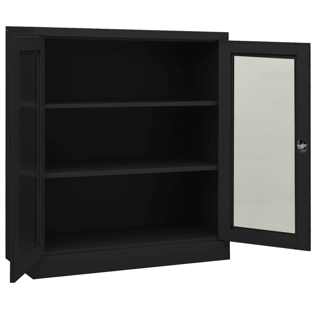 vidaXL Ντουλάπα Γραφείου με Γλάστρα Ανθρακί 90x40x128 εκ. Ατσάλινη