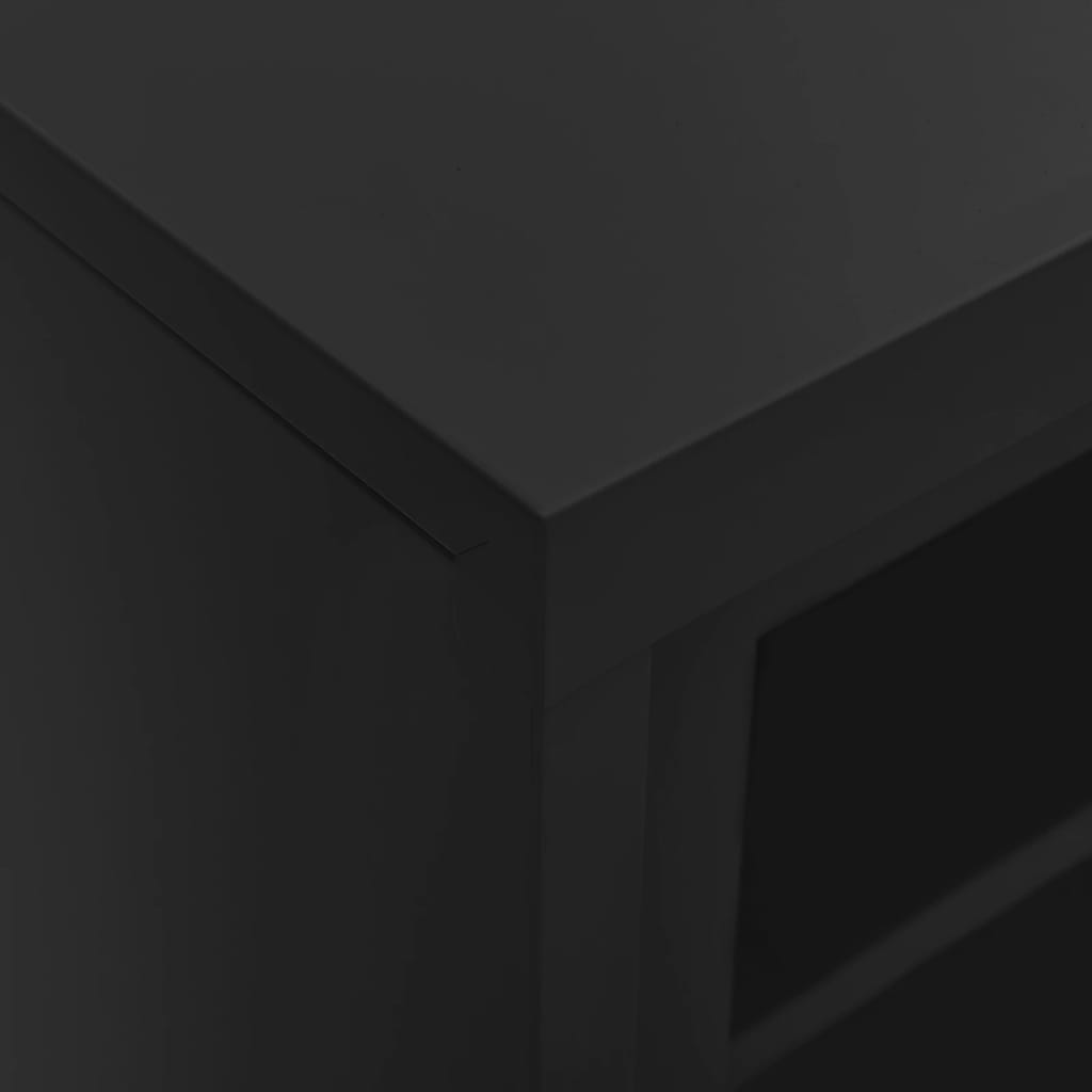 vidaXL Ντουλάπα με Συρόμενη Πόρτα & Γλάστρα Ανθρακί Ατσάλινη