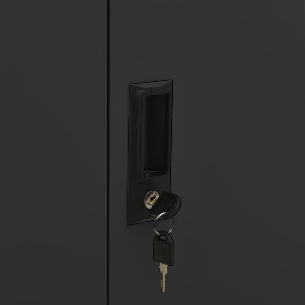 vidaXL Ντουλάπα Γραφείου με Γλάστρα Ανθρακί 90 x 40 x 125 εκ. Ατσάλινη