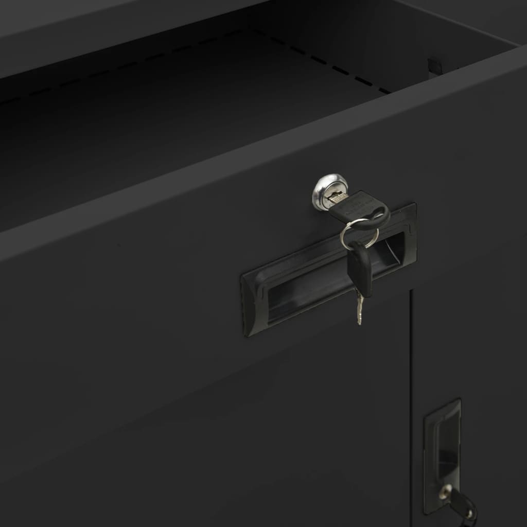 vidaXL Ντουλάπα Γραφείου με Γλάστρα Ανθρακί 90 x 40 x 125 εκ. Ατσάλινη