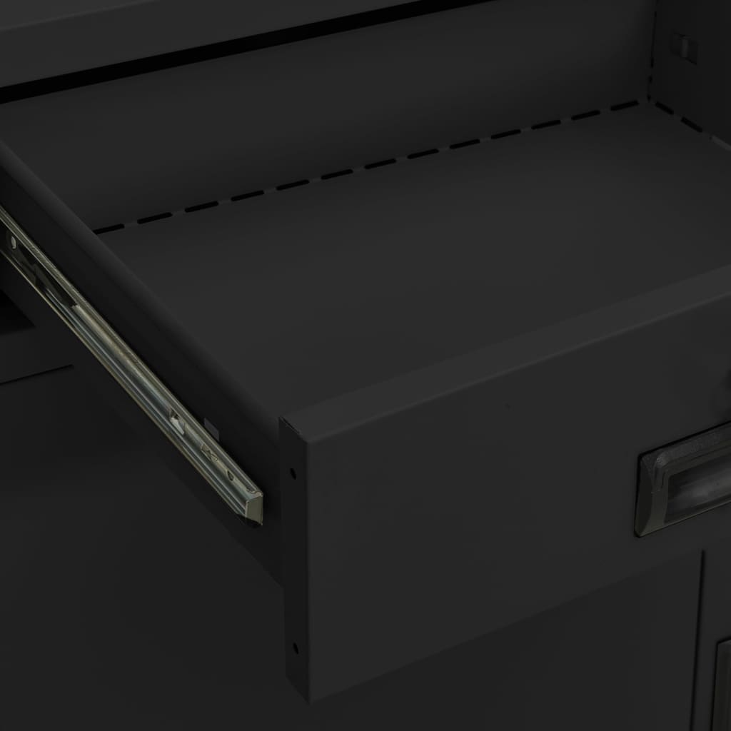 vidaXL Ντουλάπα Γραφείου με Γλάστρα Ανθρακί 90 x 40 x 125 εκ. Ατσάλινη