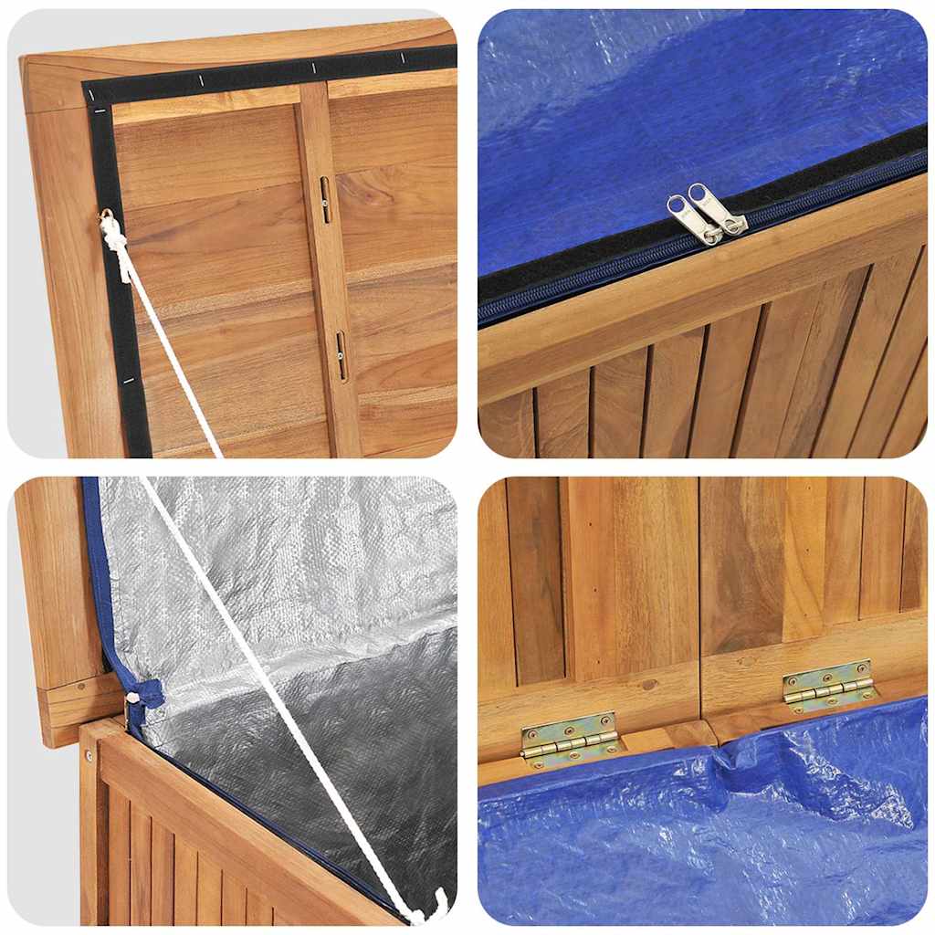 vidaXL Μπαούλο Κήπου 114 x 50 x 58 εκ. από Μασίφ Ξύλο Teak