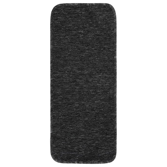 vidaXL Πατάκια Σκάλας Αντιολισθητ. Ορθογώνια 15 τεμ. Ανθρακί 60x25 εκ.