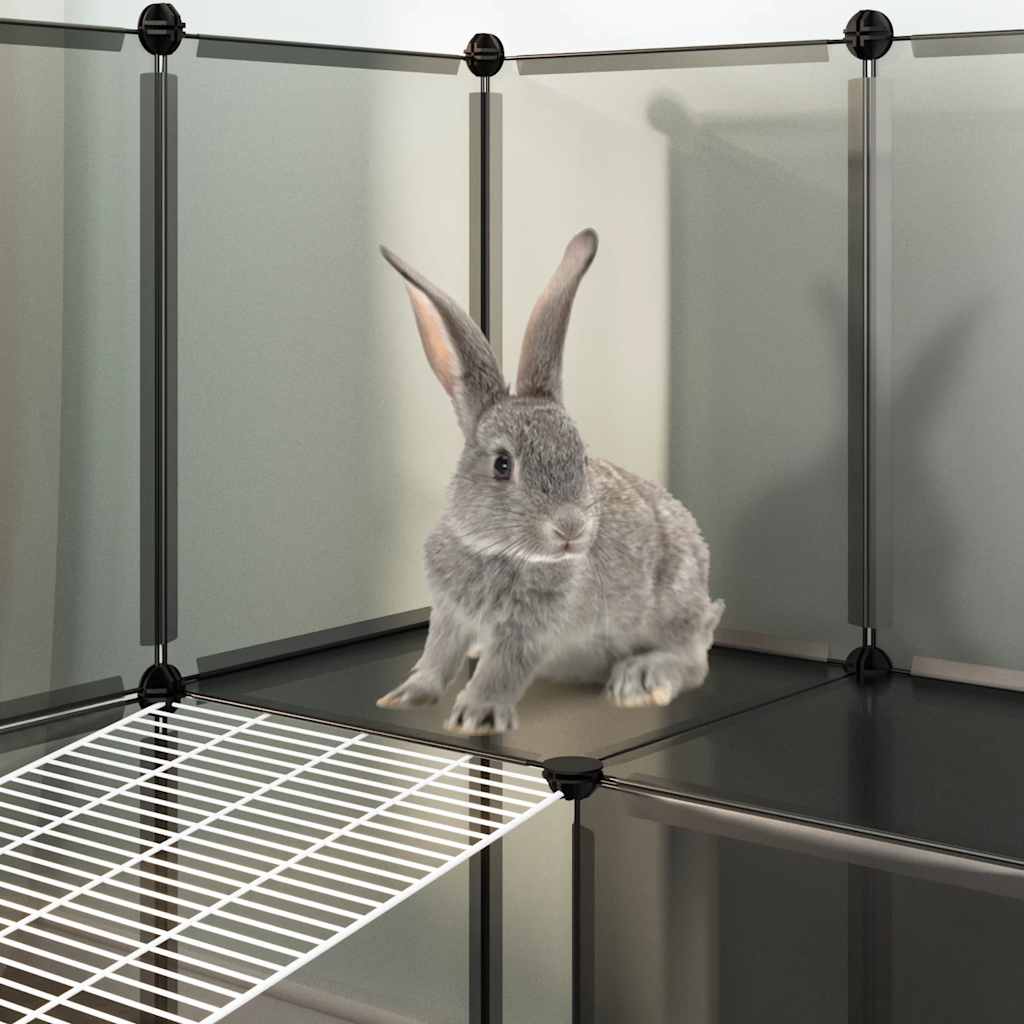 vidaXL Κλουβί Μικρών Ζώων Μαύρο 142x74x93 εκ. Πολυπροπυλένιο/Ατσάλι