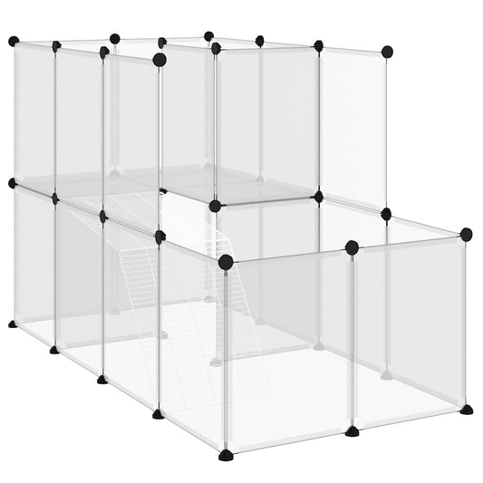 vidaXL Κλουβί Μικρών Ζώων Διαφανές 142x74x93 εκ. Πολυπροπυλένιο&Ατσάλι