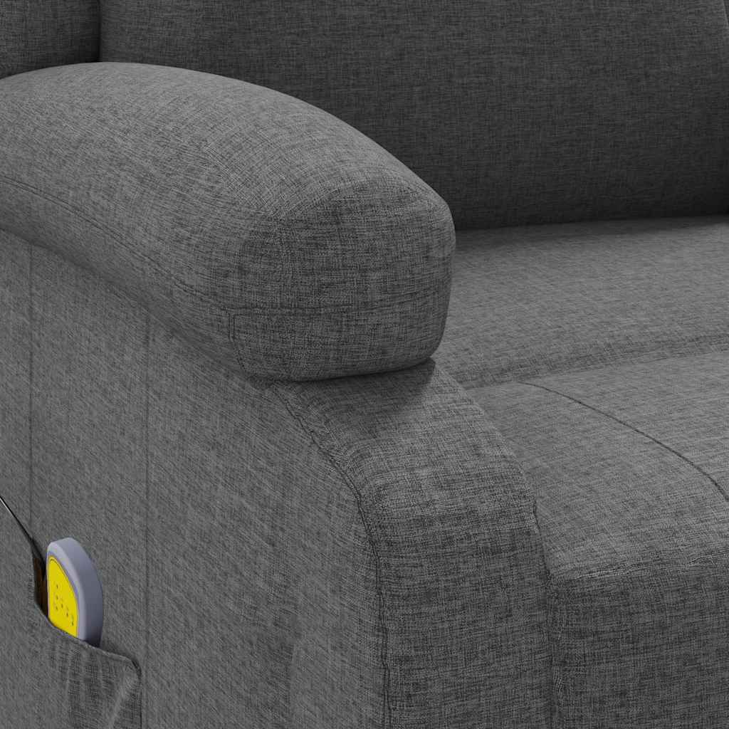 vidaXL Πολυθρόνα Μασάζ Σκούρο Γκρι Υφασμάτινη