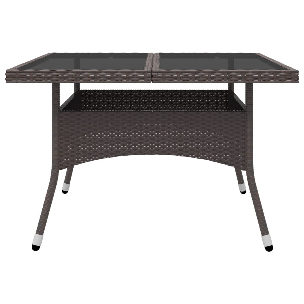 vidaXL Σετ Τραπεζαρίας Κήπου 9 τεμ. Καφέ Συνθετικό Ρατάν/Ψημένο Γυαλί