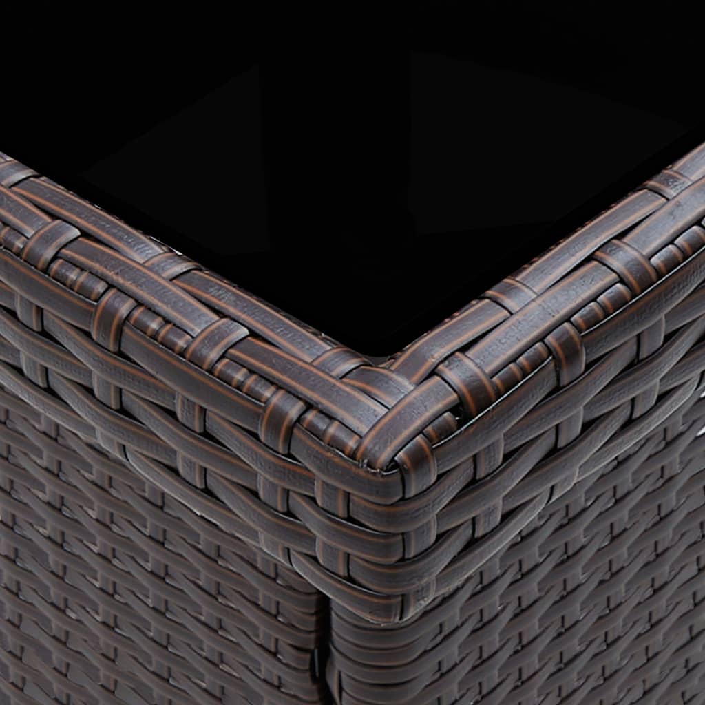 vidaXL Σετ Τραπεζαρίας Κήπου 3 τεμ. Καφέ Συνθετικό Ρατάν/Ψημένο Γυαλί