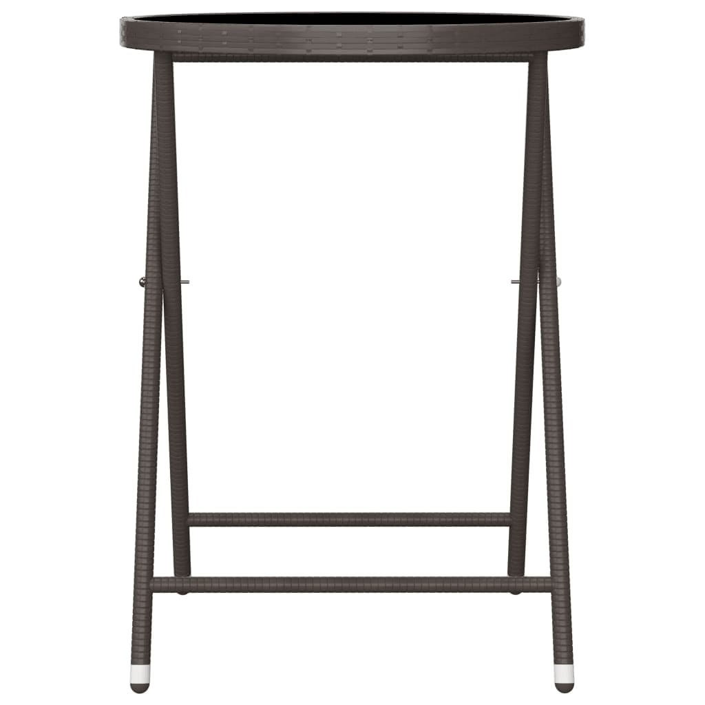 vidaXL Σετ Επίπλων Bistro Κήπου 3 τεμ. Καφέ Συνθ. Ρατάν/Ψημένο Γυαλί