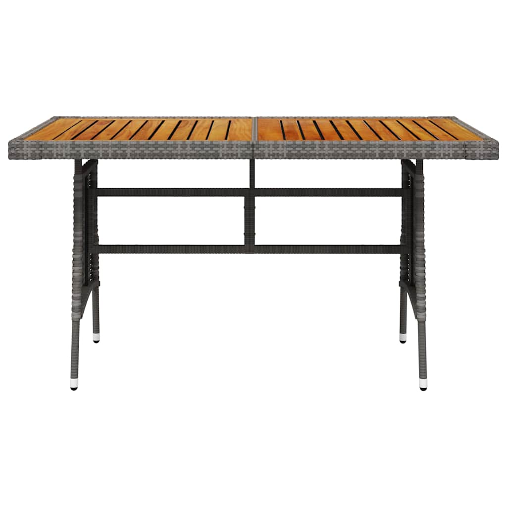 vidaXL Τραπέζι Κήπου Γκρι 130x70x72 εκ. Συνθετικό Ρατάν/Ξύλο Ακακίας
