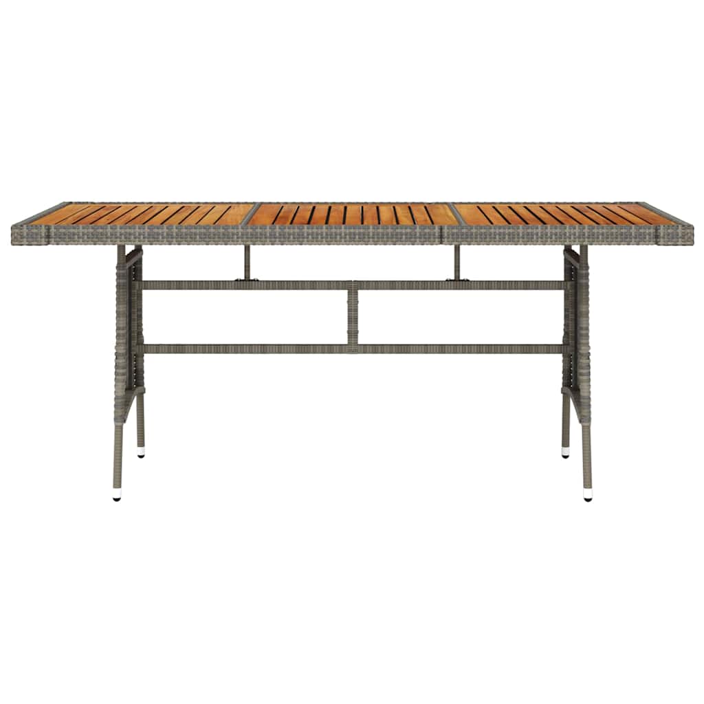 vidaXL Τραπέζι Κήπου Γκρι 160x70x72 εκ. Συνθ. Ρατάν/Μασίφ Ξύλο Ακακίας