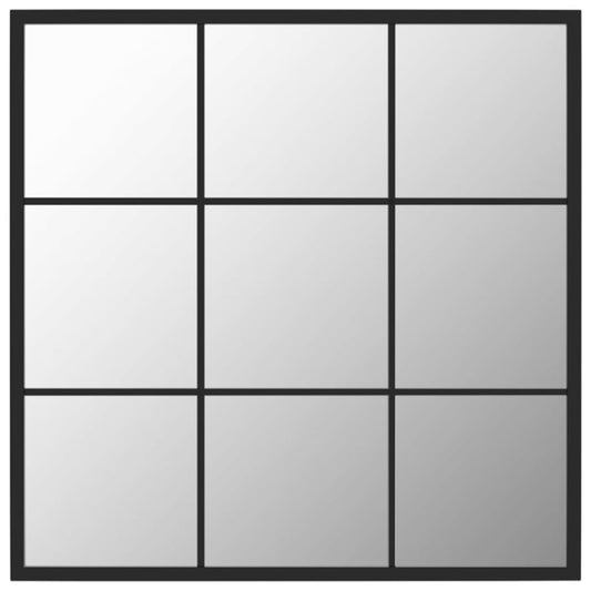 vidaXL Καθρέφτης Τοίχου Μαύρος 60 x 60 εκ. Μεταλλικός