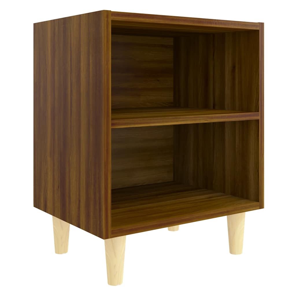 vidaXL Κομοδίνο Καφέ Δρυς 40 x 30 x 50 εκ. με Μασίφ Ξύλινα Πόδια