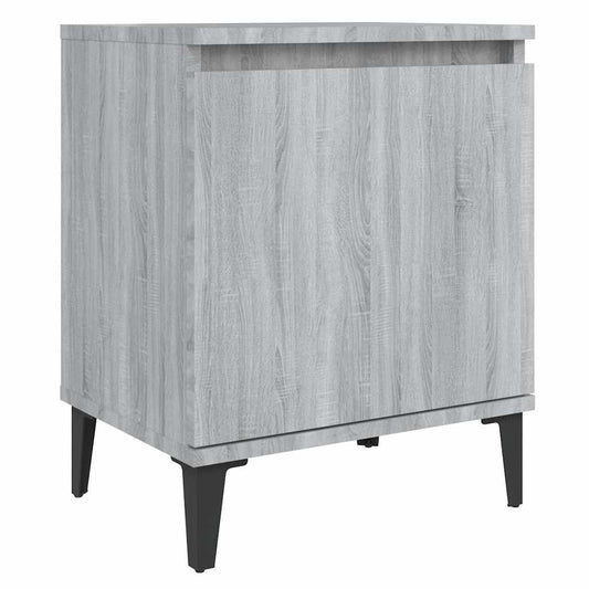 vidaXL Κομοδίνο Γκρι Sonoma 40 x 30 x 50 εκ. με Μεταλλικά Πόδια