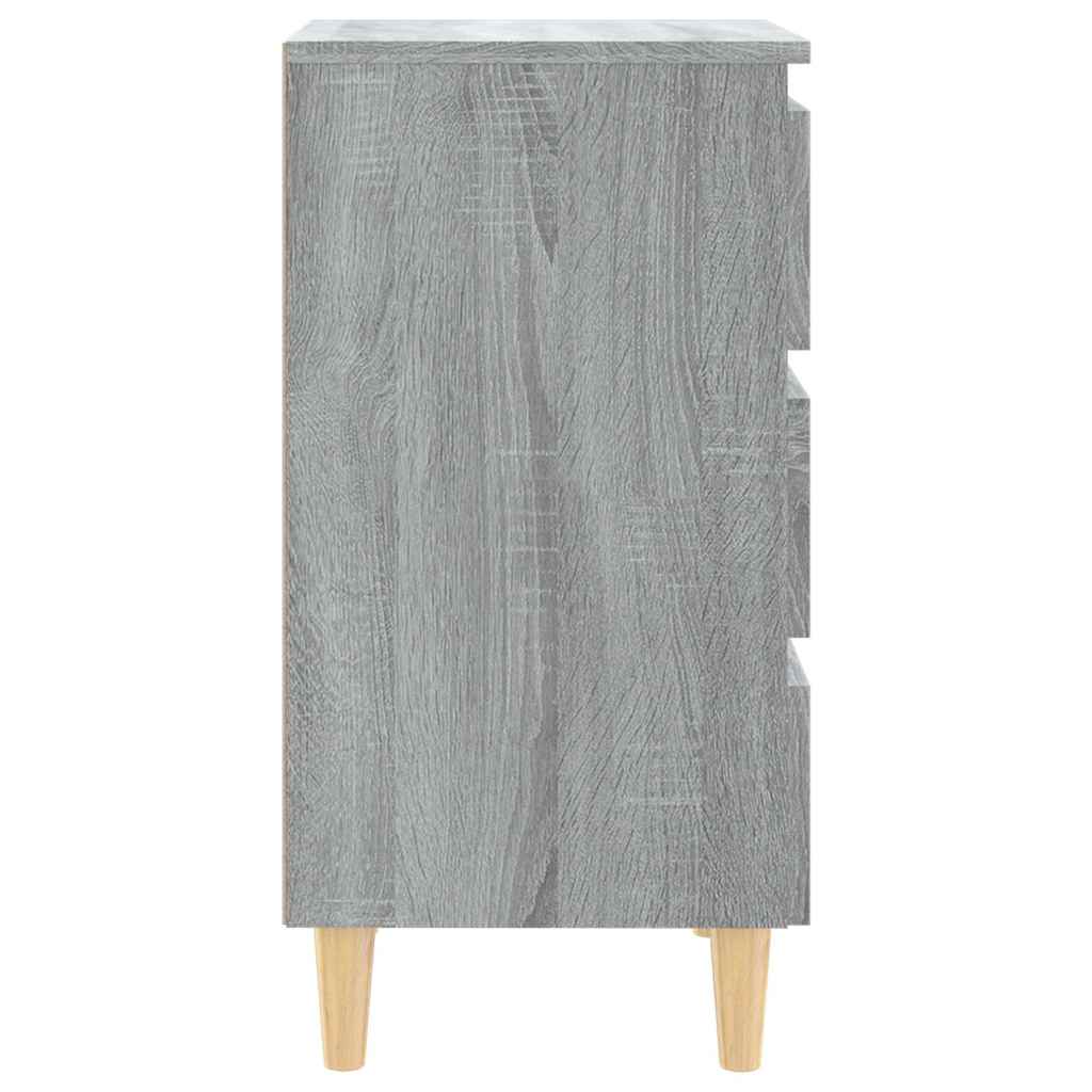 vidaXL Κομοδίνο Γκρι Sonoma 40 x 35 x 69 εκ. με Μασίφ Ξύλινα Πόδια