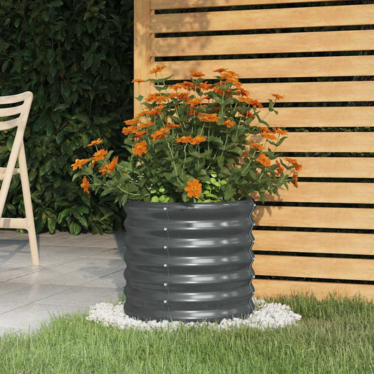 vidaXL Ζαρντινιέρα Ανθρακί 40x40x36 εκ. Γαλβανισμένος χάλυβας