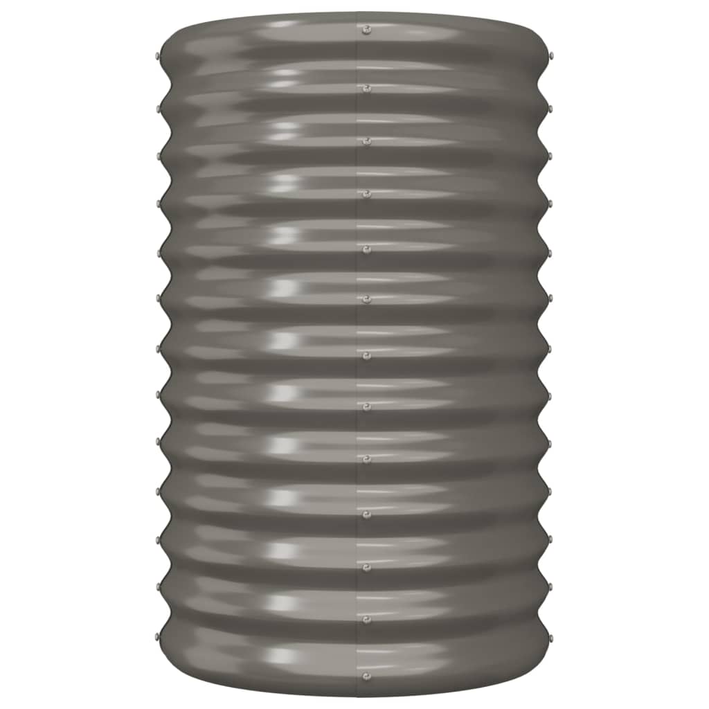 vidaXL Ζαρντινιέρα Γκρι 40x40x68 εκ. Ατσάλι με Ηλεκτρ. Βαφή Πούδρας