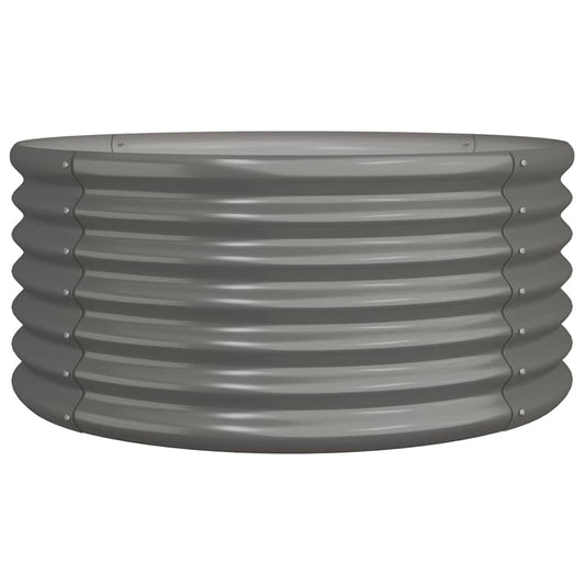 vidaXL Ζαρντινιέρα Γκρι 80x80x36 εκ. Γαλβανισμένος χάλυβας