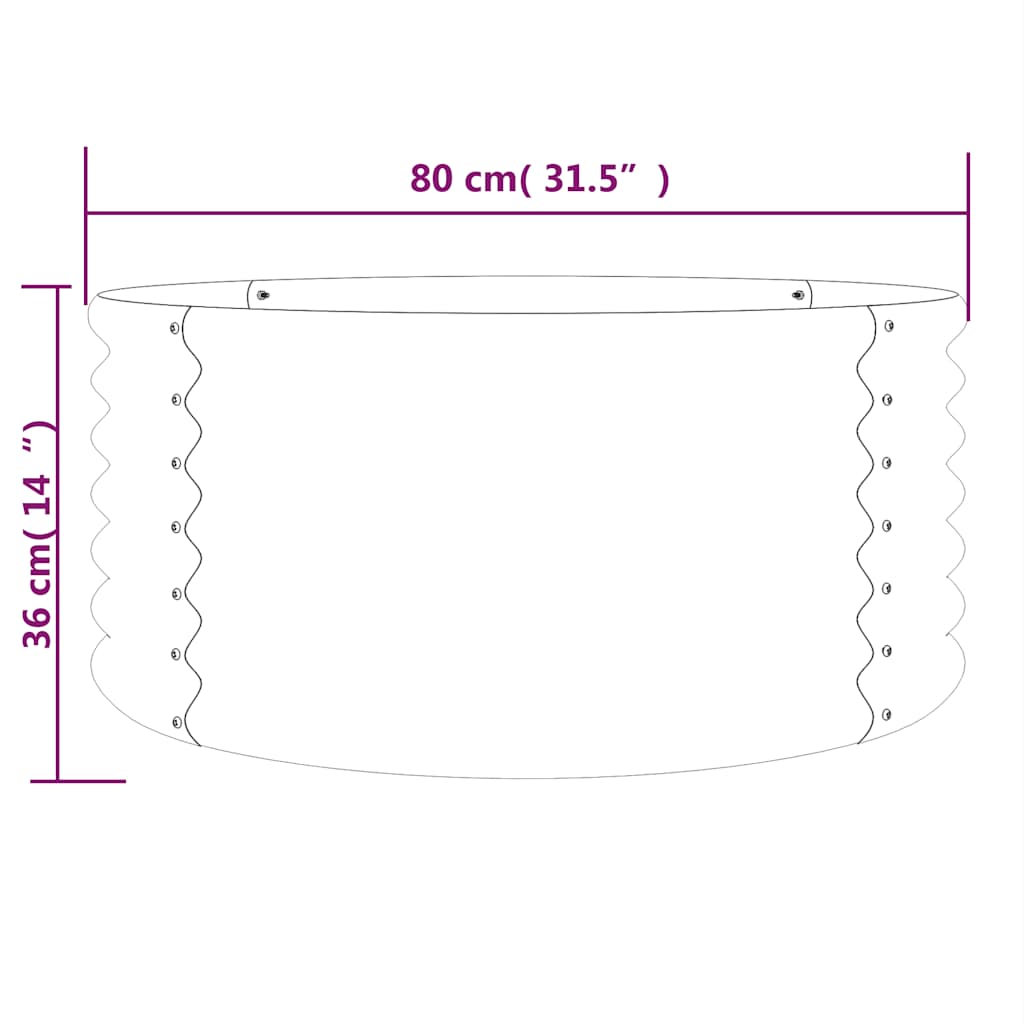 vidaXL Ζαρντινιέρα Ανθρακί 80x80x36 εκ. Γαλβανισμένος χάλυβας