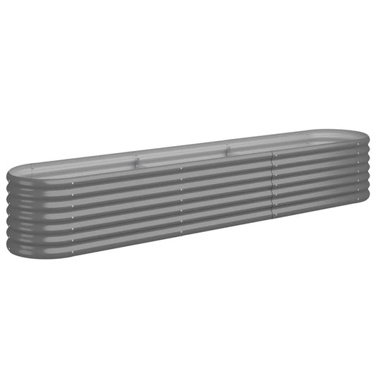 vidaXL Ζαρντινιέρα Γκρι 224x40x36 εκ. Ατσάλι με Ηλεκτρ. Βαφή Πούδρας