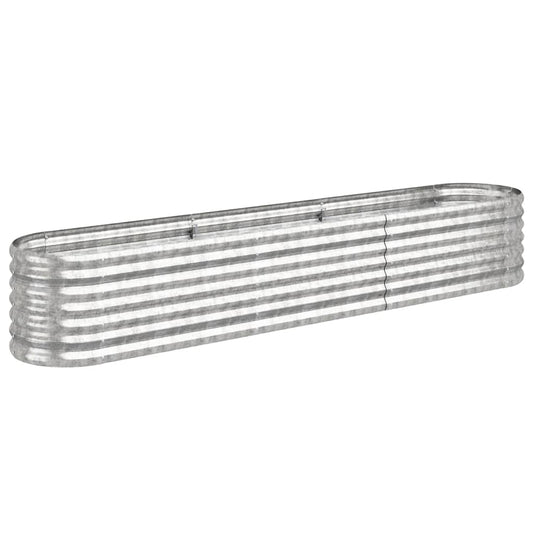 vidaXL Ζαρντινιέρα Ασημί 224x40x36 εκ. Ατσάλι με Ηλεκτρ. Βαφή Πούδρας