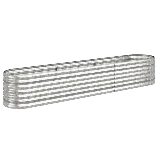 vidaXL Ζαρντινιέρα Ασημί 224x40x36 εκ. Γαλβανισμένος χάλυβας