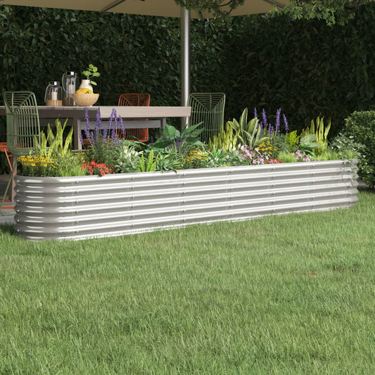 vidaXL Ζαρντινιέρα Ασημί 260x40x36 εκ. Γαλβανισμένος χάλυβας