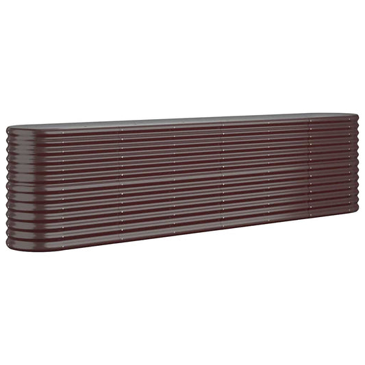 vidaXL Ζαρντινιέρα Καφέ 260x40x68 εκ. Γαλβανισμένος χάλυβας