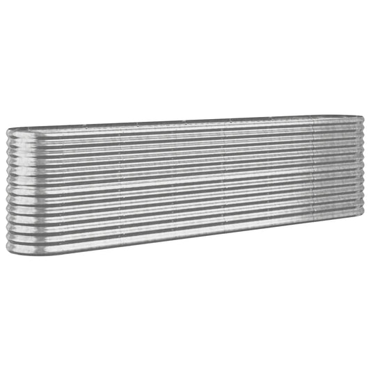 vidaXL Ζαρντινιέρα Ασημί 260x40x68 εκ. Ατσάλι με Ηλεκτρ. Βαφή Πούδρας
