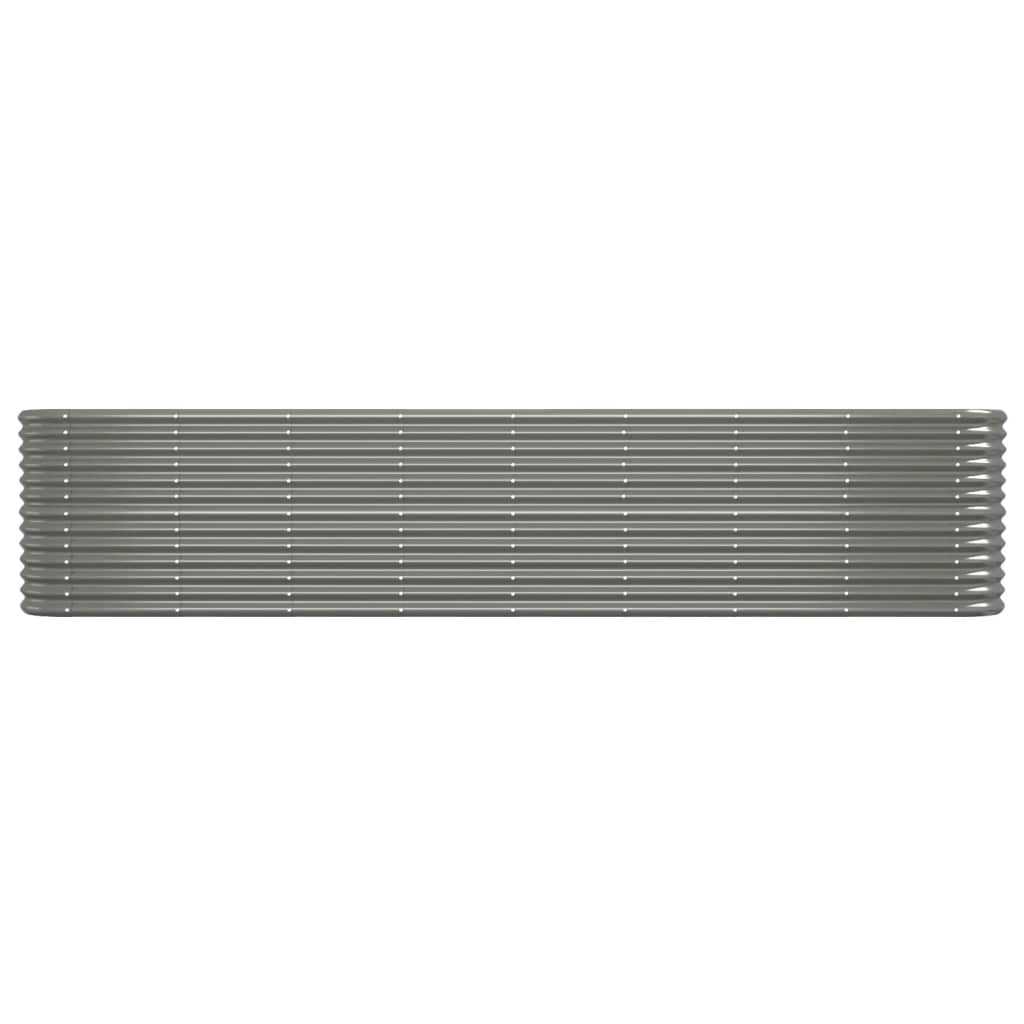 vidaXL Ζαρντινιέρα Γκρι 332x40x68 εκ. Ατσάλι με Ηλεκτρ. Βαφή Πούδρας