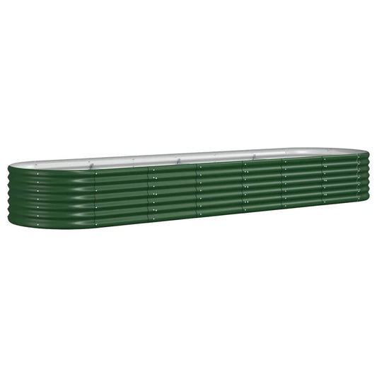 vidaXL Ζαρντινιέρα Πράσινη 296x80x36 εκ Ατσάλι με Ηλεκτρ. Βαφή Πούδρας