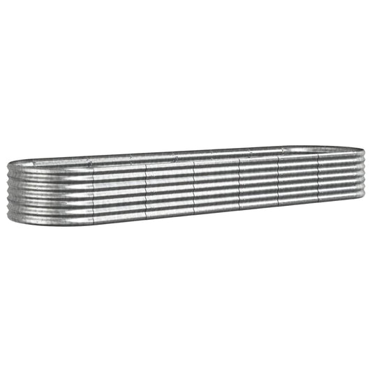 vidaXL Ζαρντινιέρα Ασημί 296x80x36 εκ. Γαλβανισμένος χάλυβας