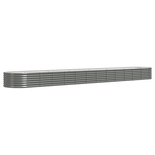 vidaXL Ζαρντινιέρα Γκρι 512x80x36 εκ. Ατσάλι με Ηλεκτρ. Βαφή Πούδρας