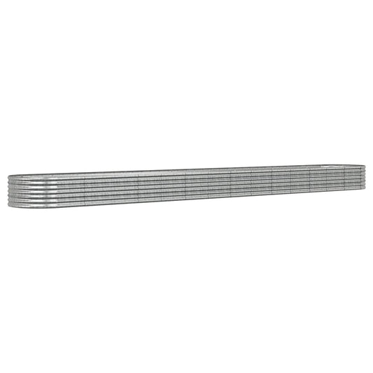 vidaXL Ζαρντινιέρα Ασημί 620x80x36 εκ. Γαλβανισμένος χάλυβας