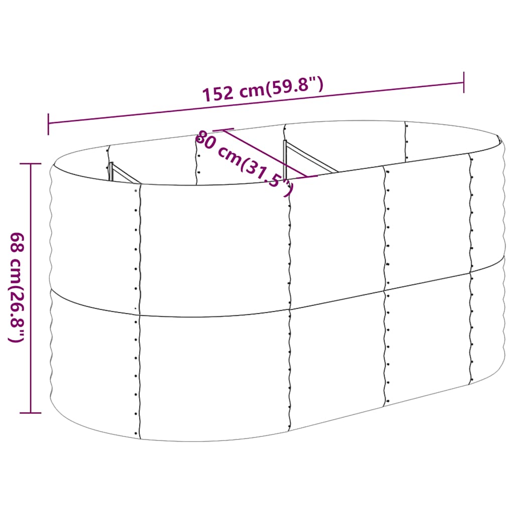 vidaXL Ζαρντινιέρα Ανθρακί 152x80x68 εκ Γαλβανισμένος χάλυβας