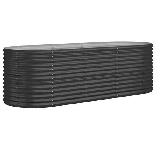 vidaXL Ζαρντινιέρα Ανθρακί 224x80x68 εκ Ατσάλι με Ηλεκτρ. Βαφή Πούδρας