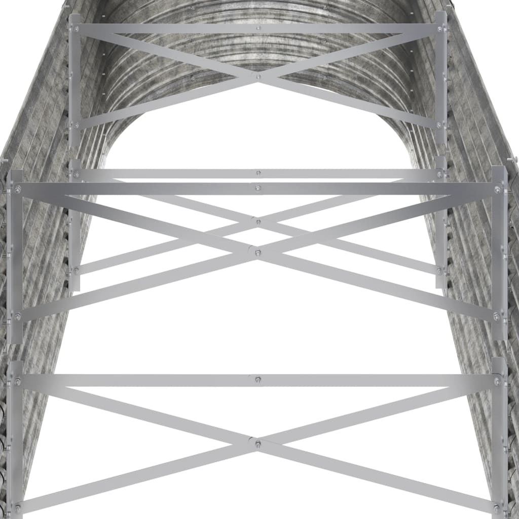 vidaXL Ζαρντινιέρα Ασημί 224x80x68 εκ. Γαλβανισμένος χάλυβας