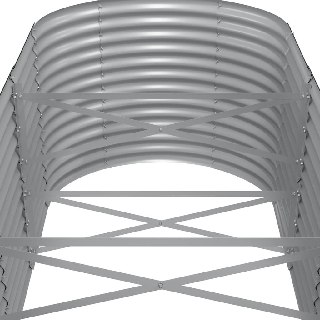 vidaXL Ζαρντινιέρα Γκρι 512x80x68 εκ. Ατσάλι με Ηλεκτρ. Βαφή Πούδρας
