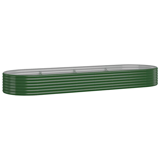 vidaXL Ζαρντινιέρα Πράσινο 322x100x36εκ. Ατσάλι με Ηλεκτρ.Βαφή Πούδρας