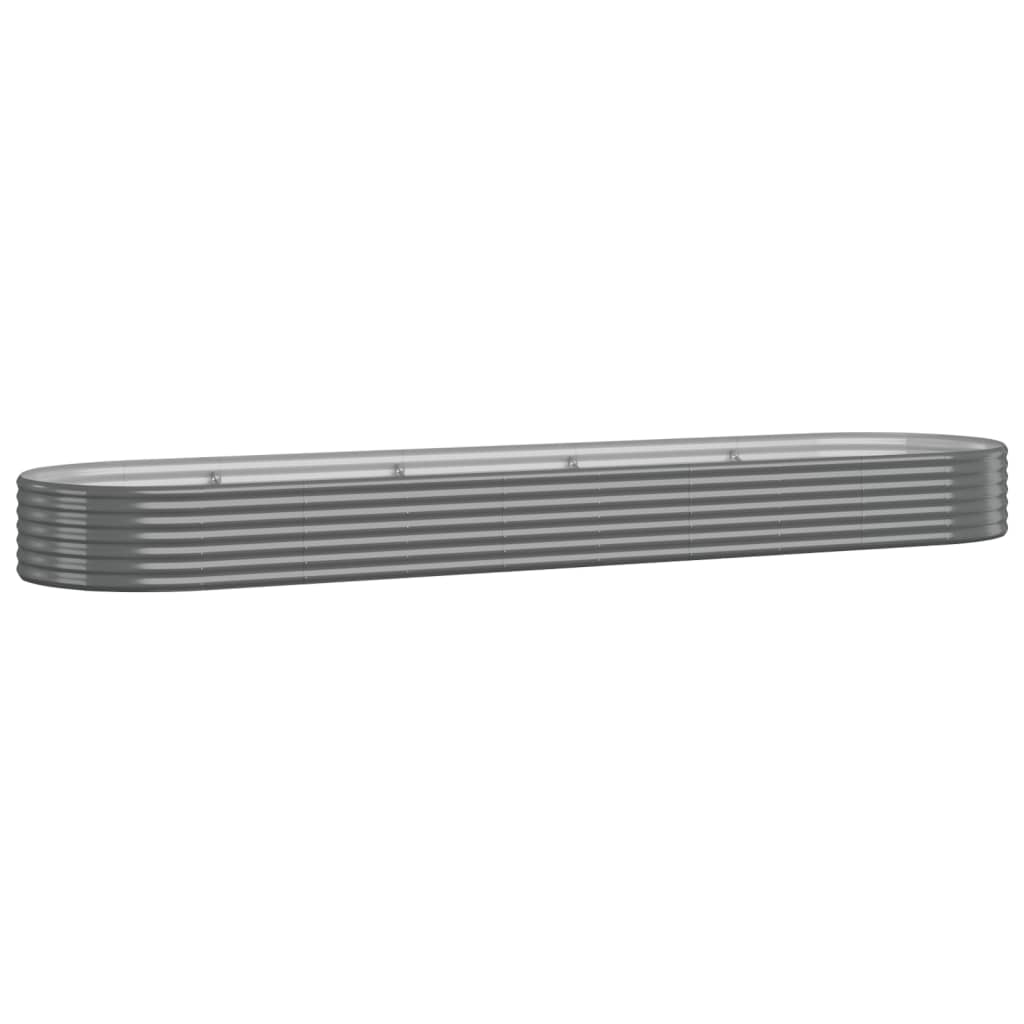 vidaXL Ζαρντινιέρα Γκρι 396x100x36 εκ. Γαλβανισμένος χάλυβας