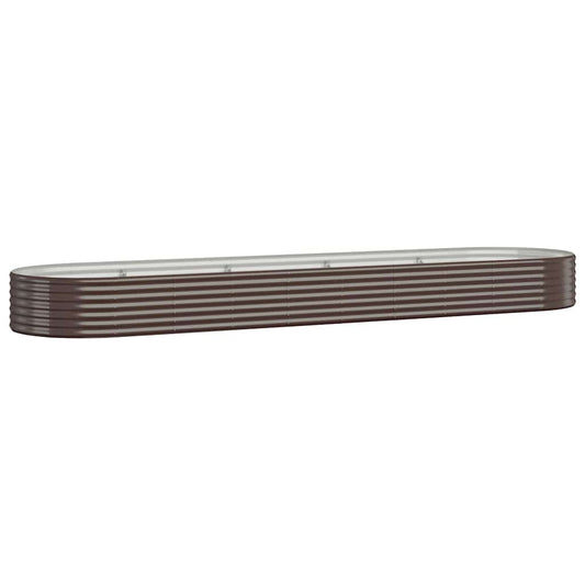 vidaXL Ζαρντινιέρα Καφέ 396x100x36 εκ. Γαλβανισμένος χάλυβας