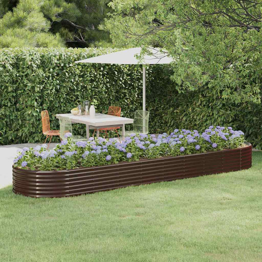 vidaXL Ζαρντινιέρα Καφέ 396x100x36 εκ. Γαλβανισμένος χάλυβας