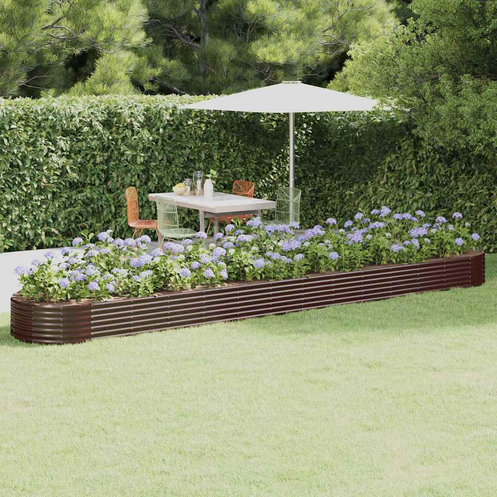 vidaXL Ζαρντινιέρα Καφέ 544x100x36 εκ. Γαλβανισμένος χάλυβας